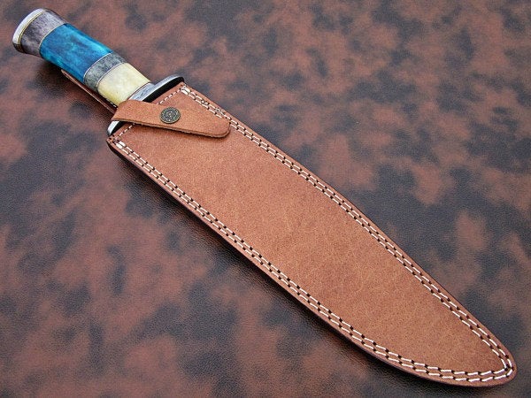 Custom Handmade Bowie Knife Damascus Steel | Hunting Knives DK-0446