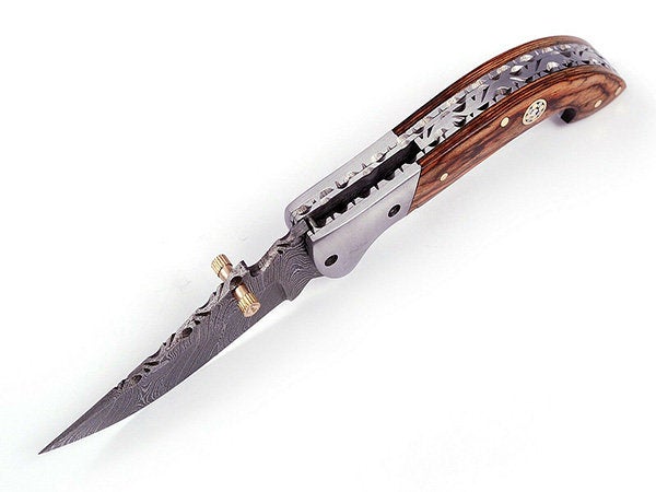 Handmade Folding Knife Damascus Steel