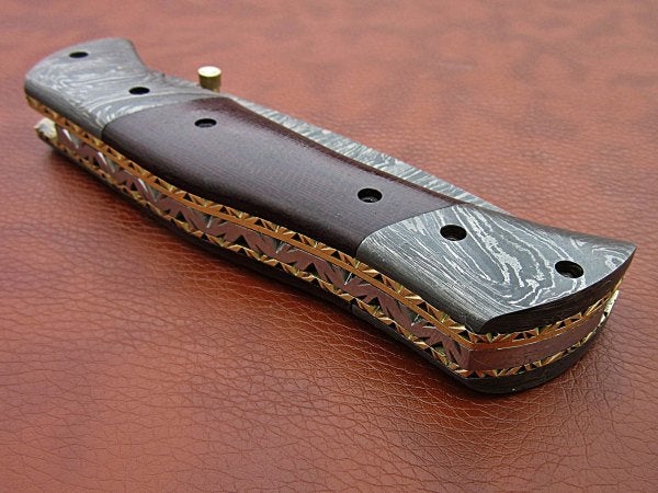 Handmade Folding Knife Damascus Steel DK_0492