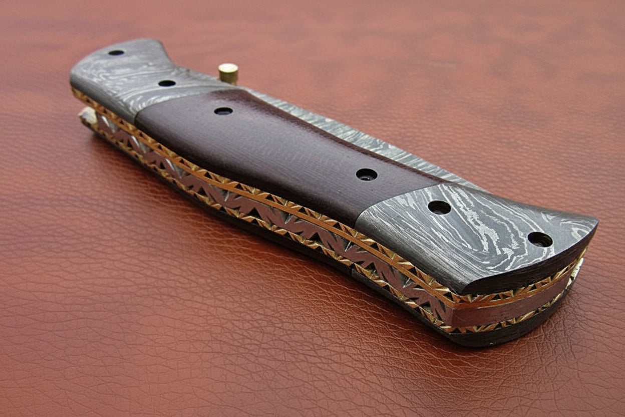 Handmade Folding Knife Damascus Steel DK_0492