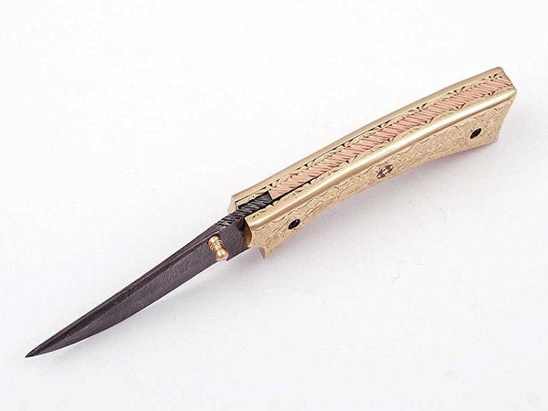 Handmade Folding Knife Damascus Steel DK_0494