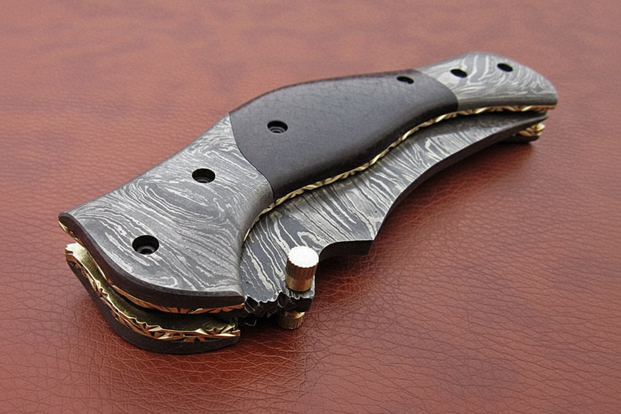 Handmade Folding Knife Damascus Steel DK-0502