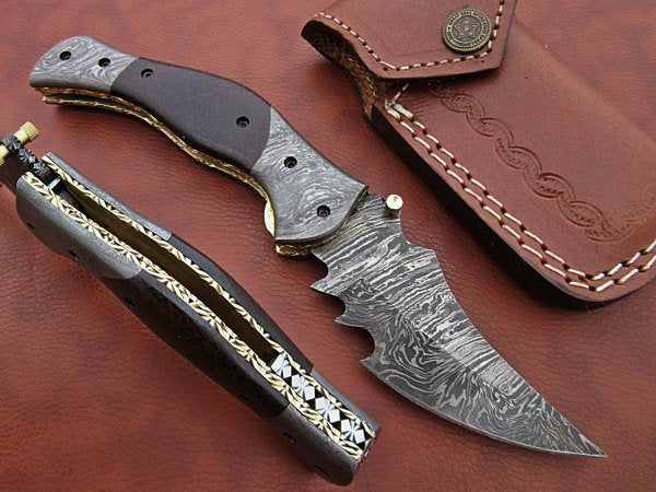 Handmade Folding Knife Damascus Steel DK-0502