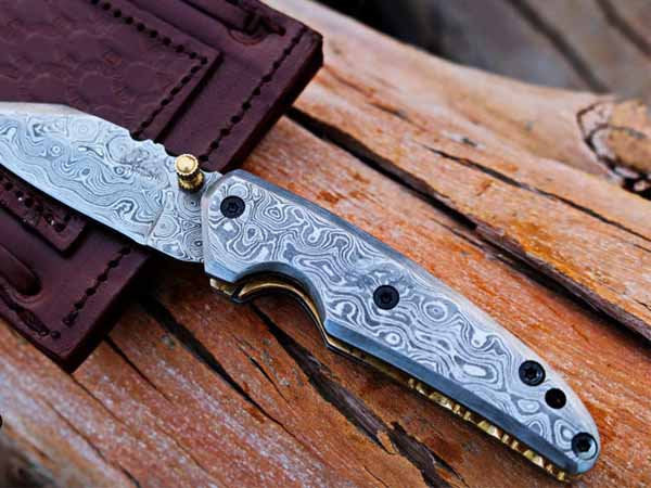 Handmade Folding Knife Damascus Steel DK-0503