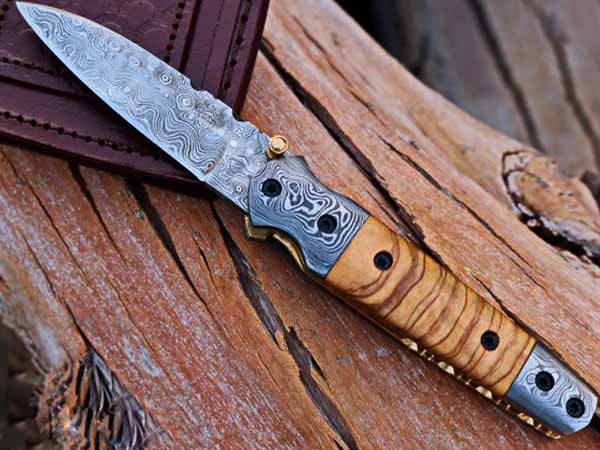 Handmade Folding Knife Damascus Steel DK-0506