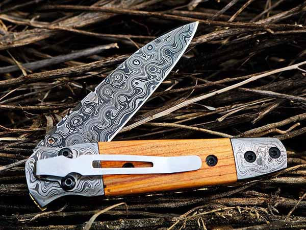 Handmade Folding Knife Damascus Steel DK-0506