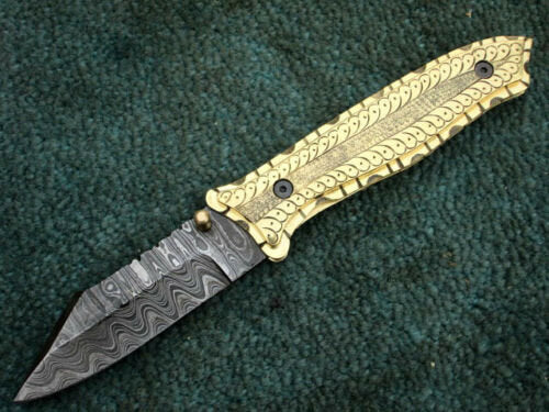 Handmade Folding Knife Damascus Steel DK-0508