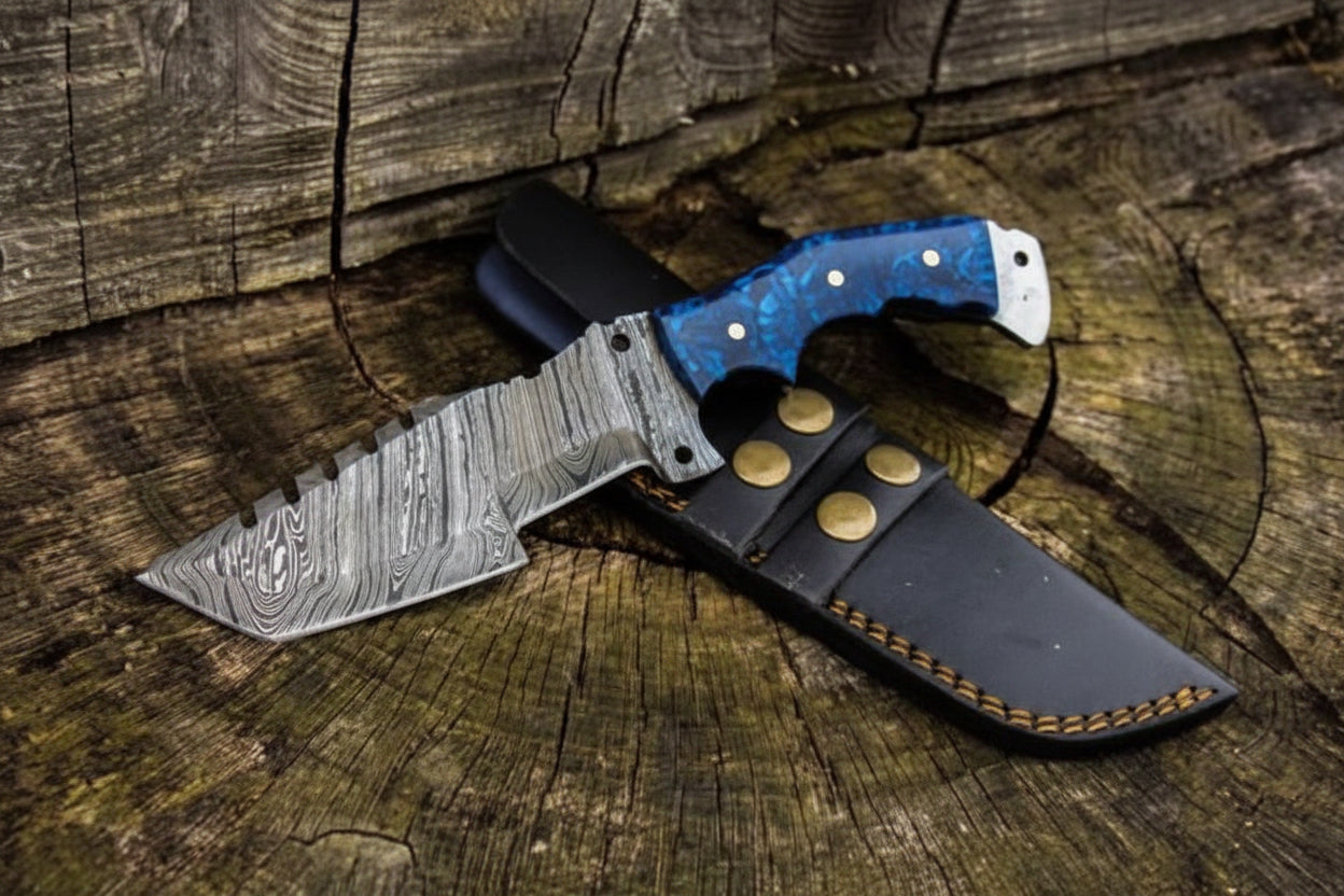 Tracker Knife Custom Handmade Damascus Steel TRACKER knife
