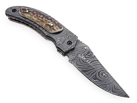 Folding Knife Handmade Knife Damascus Steel