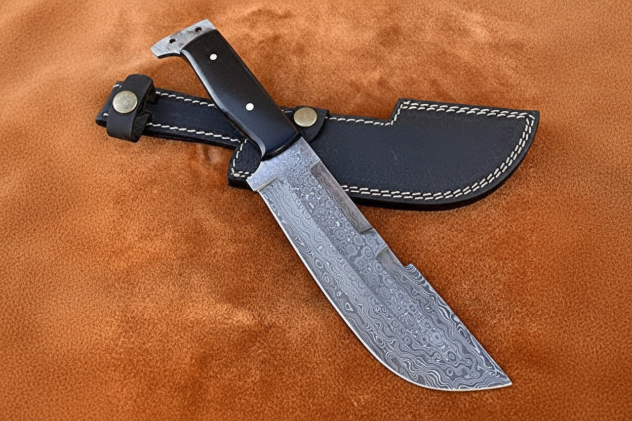 Hunting Knife Hunting 10.50" Tanto Style Knife with Buffalo Horn Handle with Sheath