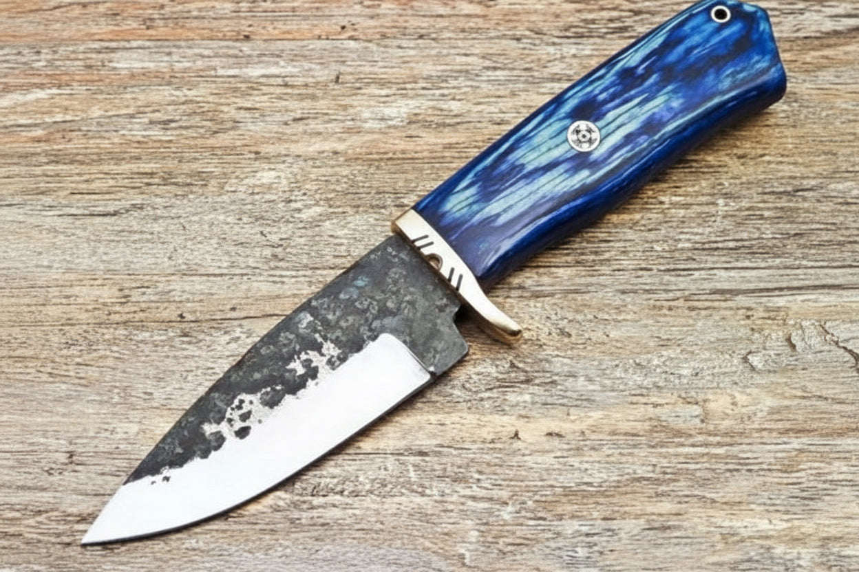Hand Forged Knife - High Carbon Steel Blade Brass Guard