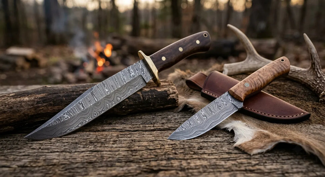 Damascus Bowie Knife vs Hunting Knife