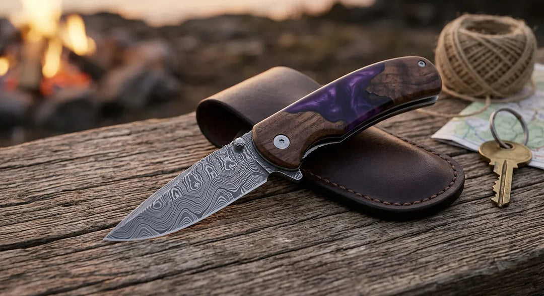Handmade Damascus Pocket Knives