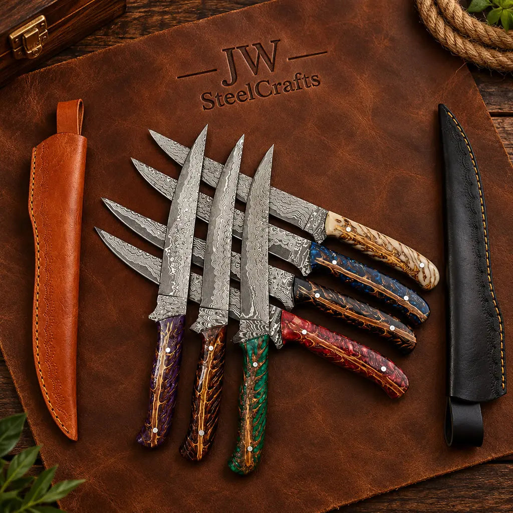 HANDMADE DAMASCUS FILLET KNIVES