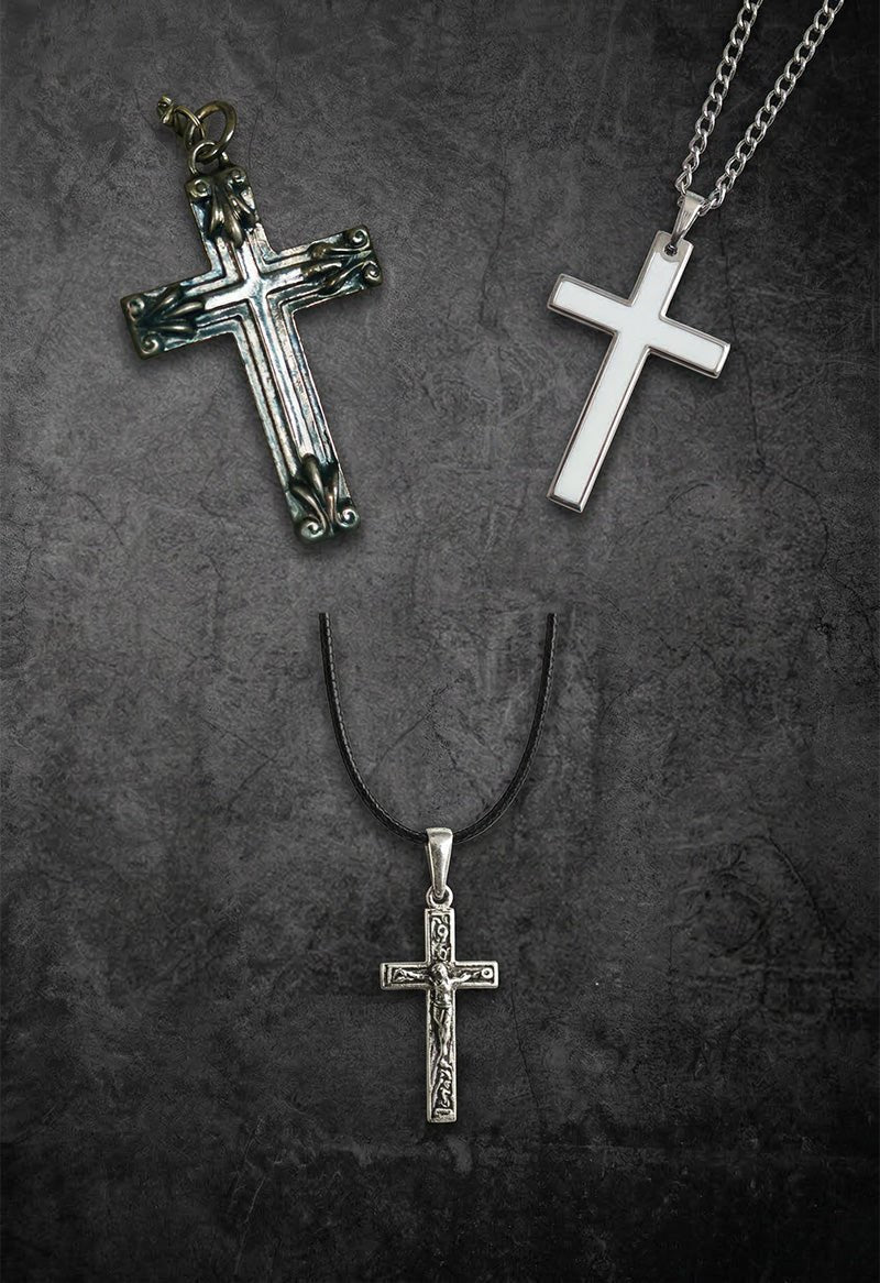 Handmade sterling silver and Damascus steel cross pendants on chain and cord necklaces – JW Steel Crafts custom Christian cross pendant gift collection
