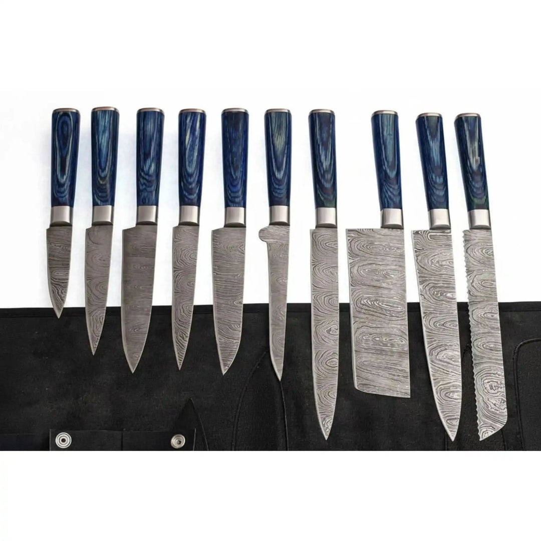 10 Piece Damascus Kitchen Knife Set