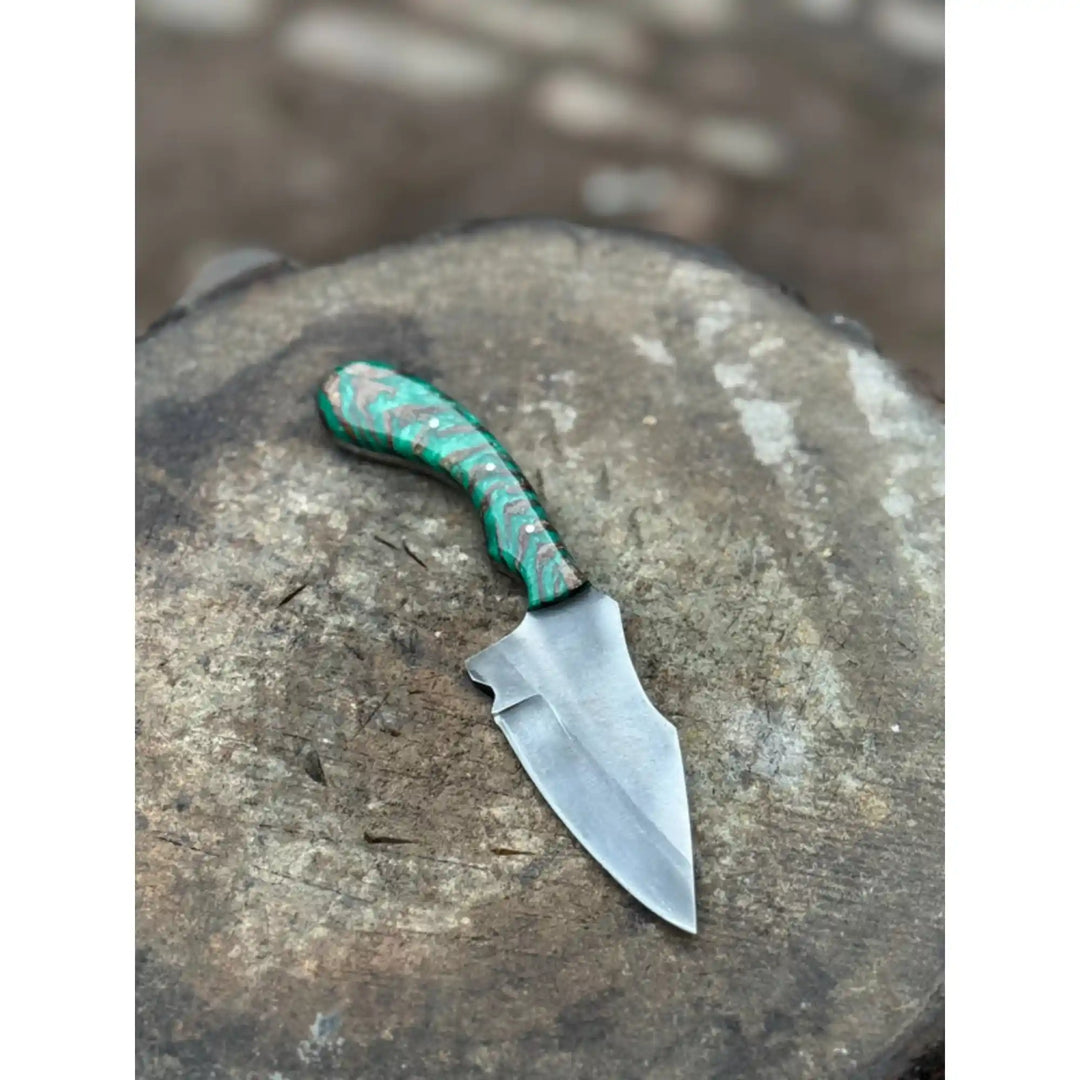 Acid Washed Stainless Steel Hunting Knife – Pinecone Handle | Outdoor &amp; Camping Knife