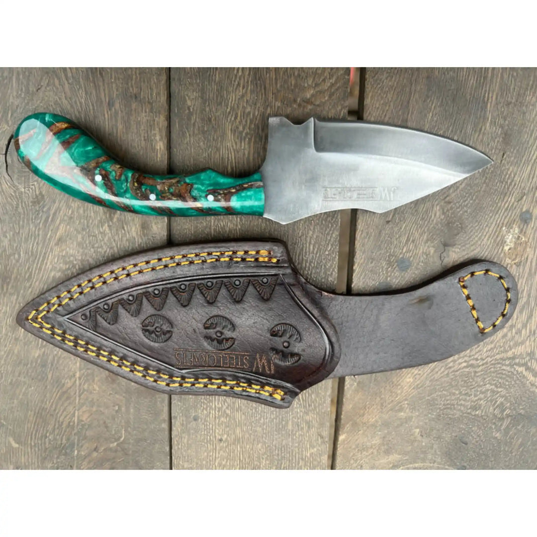 Acid Washed Stainless Steel Hunting Knife – Pinecone Handle | Outdoor &amp; Camping Knife