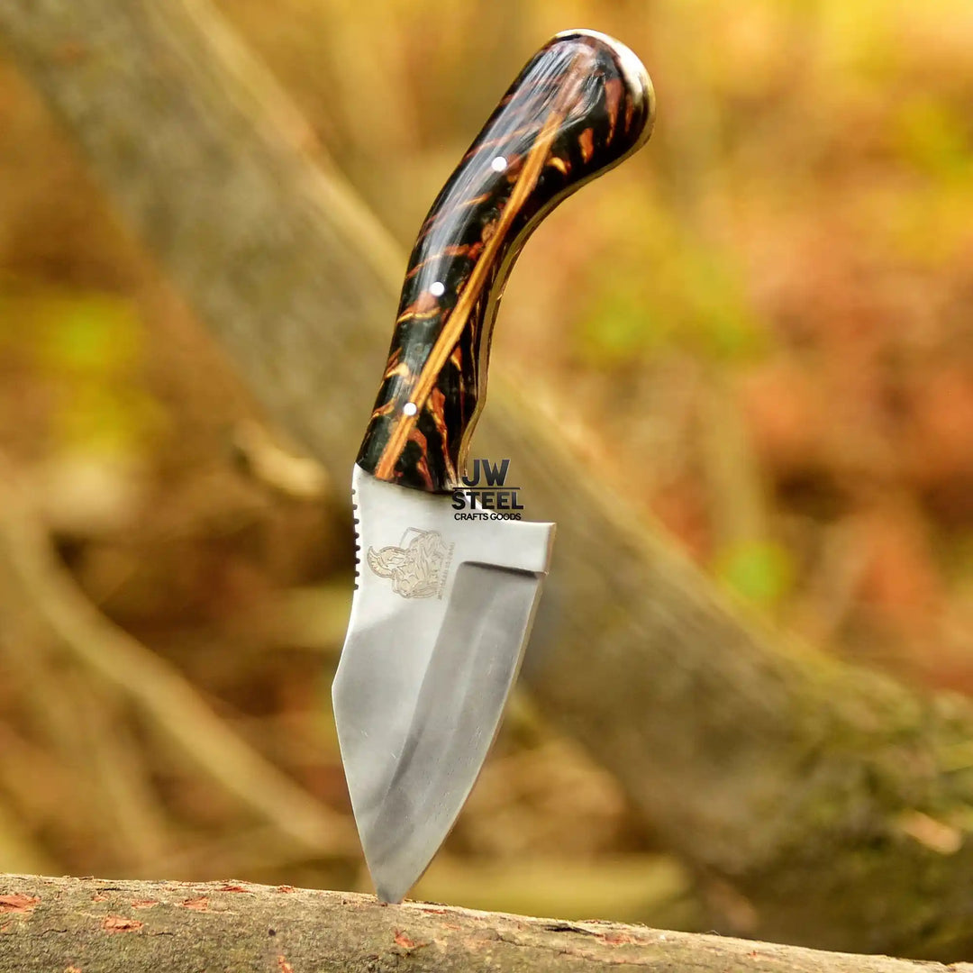 Acid Washed Stainless Steel Hunting Knife – Pinecone Handle | Outdoor &amp; Camping Knife