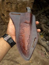 Load image into Gallery viewer, 10&quot; Full‑Tang Hunting Knife – Acid‑Etched Stainless Blade, Resin Handle &amp; Leather Sheath