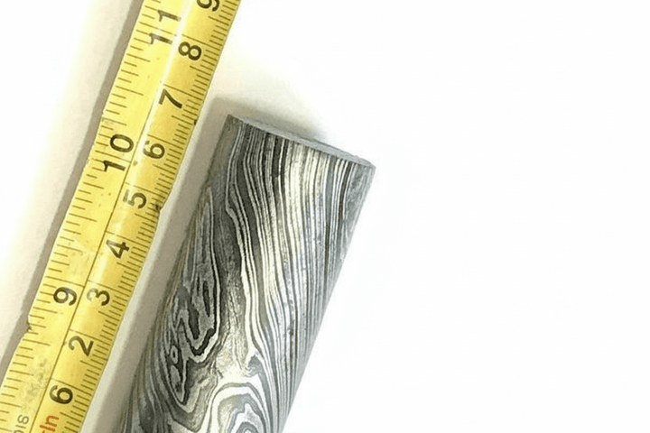 10.5 Inch Twisted Damascus Steel Round Bar 30 mm Billet for Ring and Guard Making handmade by JW SteelCrafts