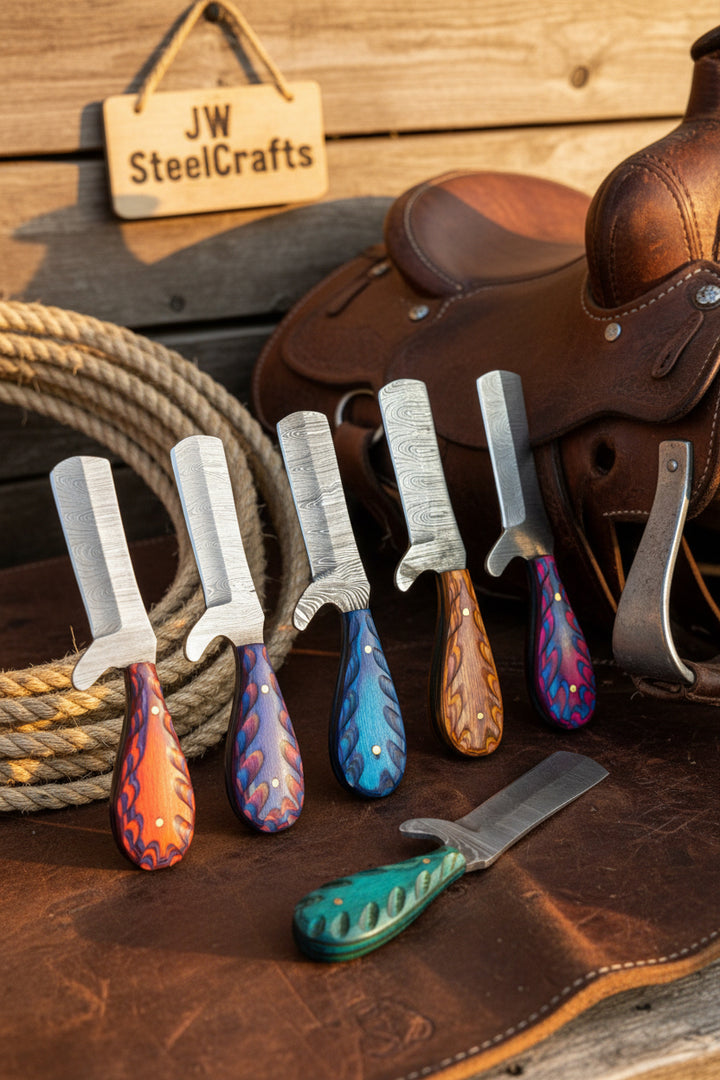Rainbow Ridge Bull Cutter Set of 5 Handmade High Carbon Steel 7 inches