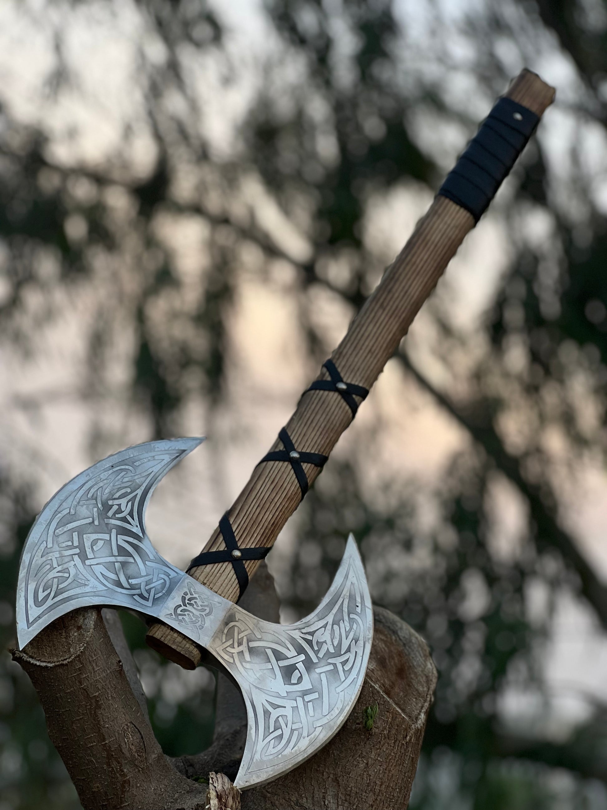 Double-Headed Viking Axe – Hand-Forged Warrior’s Relic -Choose your Style