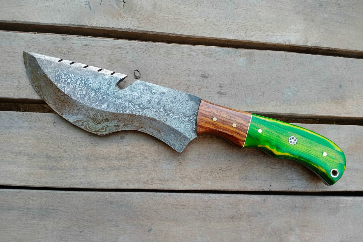 CUSTOM MADE TRACKER KNIFE WITH WOOD HANDLE