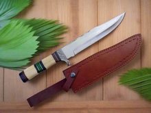 Load image into Gallery viewer, 14.5 Inch Custom Bowie Knife | Handmade Damascus Blade &amp; Natural Handle”