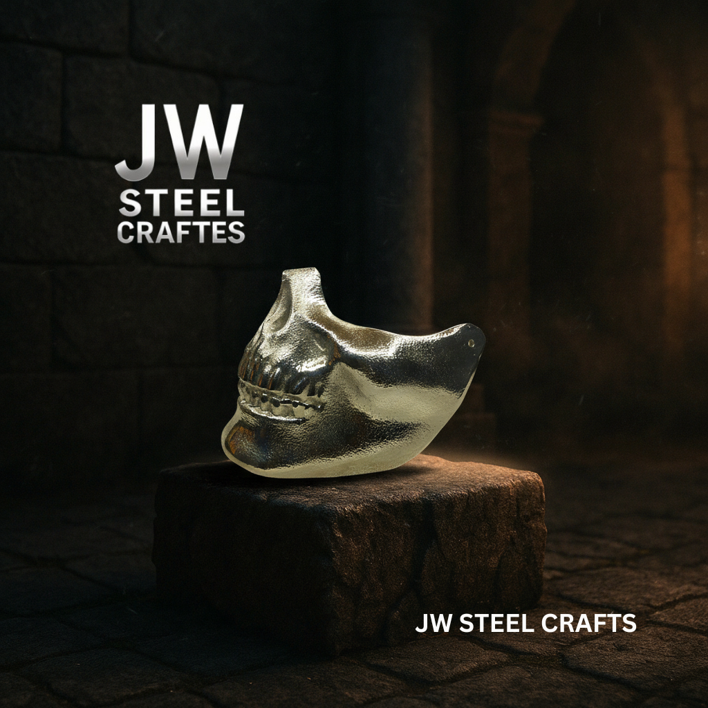 Hand-Forged Silver Metal Art Mask – Polished Decorative Sculpture for Collectors | JW Steel Crafts