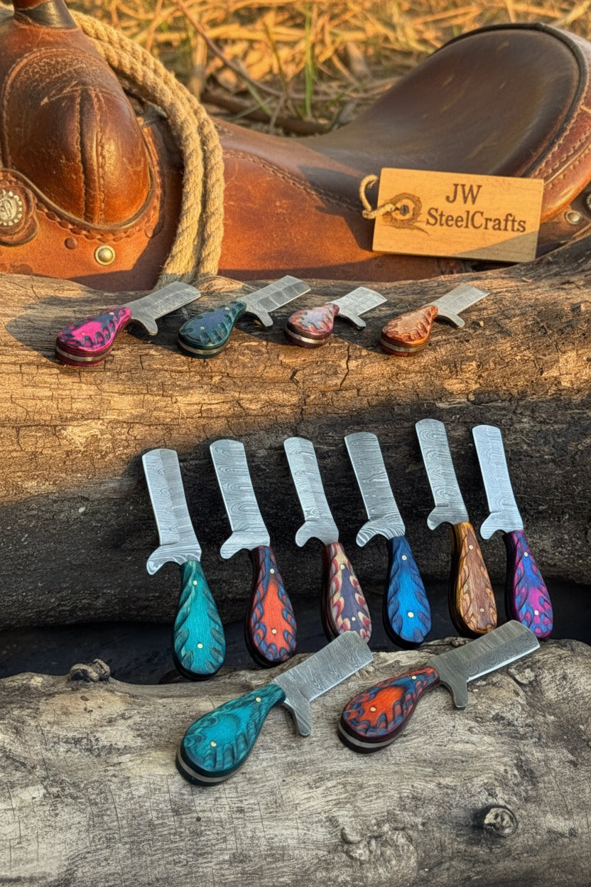 Rainbow Ridge Bull Cutter Set of 5 Handmade High Carbon Steel 7 inches