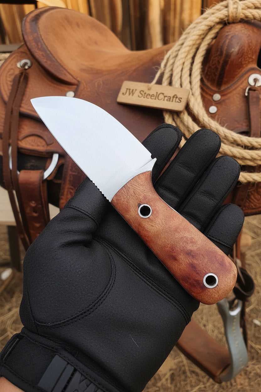 Woodgrain Trail Skinner Knife 9" Handmade High Carbon Steel Wood Handle