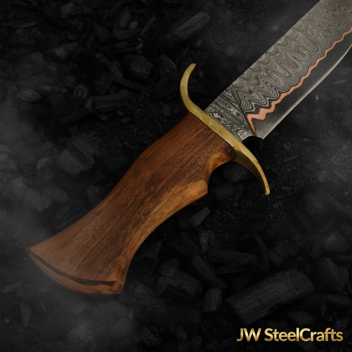 Timberland Trapper Bowie Knife 10" Handmade Damascus Presentation Box