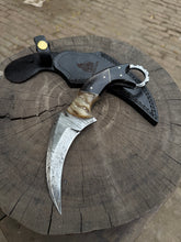 Load image into Gallery viewer, Handmade Custom Damascus Karambit Knife.