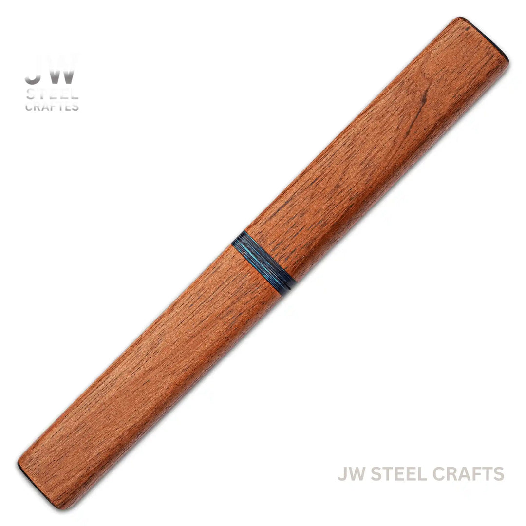 3 - Piece Handmade Knife Set — 5 - Inch Damascus Utility Blades with Rosewood Handles &amp; Interlocking Scabbard handmade Skinner Knife by JW SteelCrafts