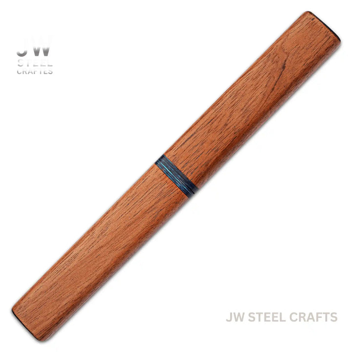 3 - Piece Handmade Knife Set — 5 - Inch Damascus Utility Blades with Rosewood Handles &amp; Interlocking Scabbard handmade Skinner Knife by JW SteelCrafts