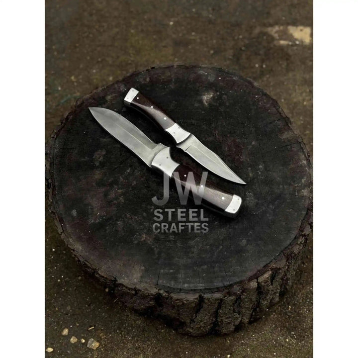 3 - Piece Handmade Steel Kitchen &amp; Outdoor Utility Knife Set – Dark Wood Handles handmade Handmade Chef Knife Sets by JW SteelCrafts