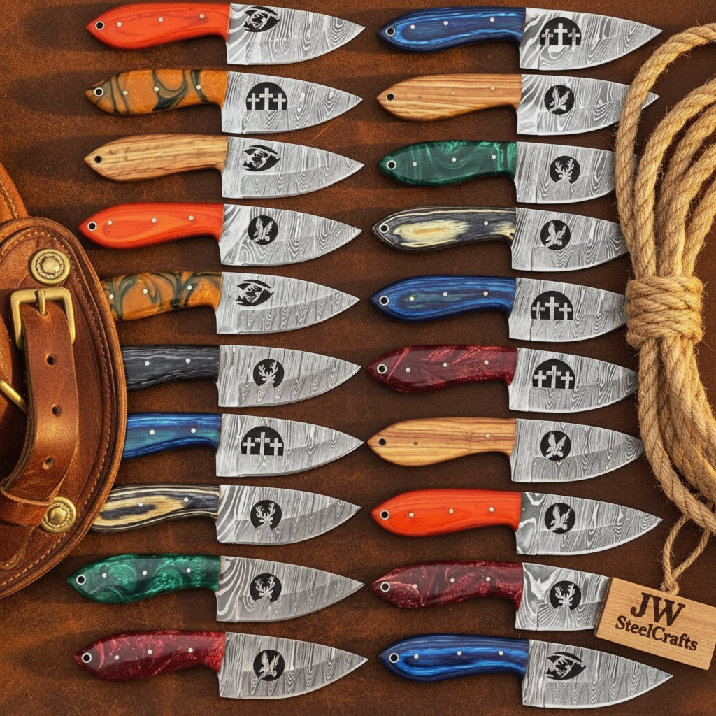 Frontier Emblem Skinner Collection set of 20 Handmade wood handle