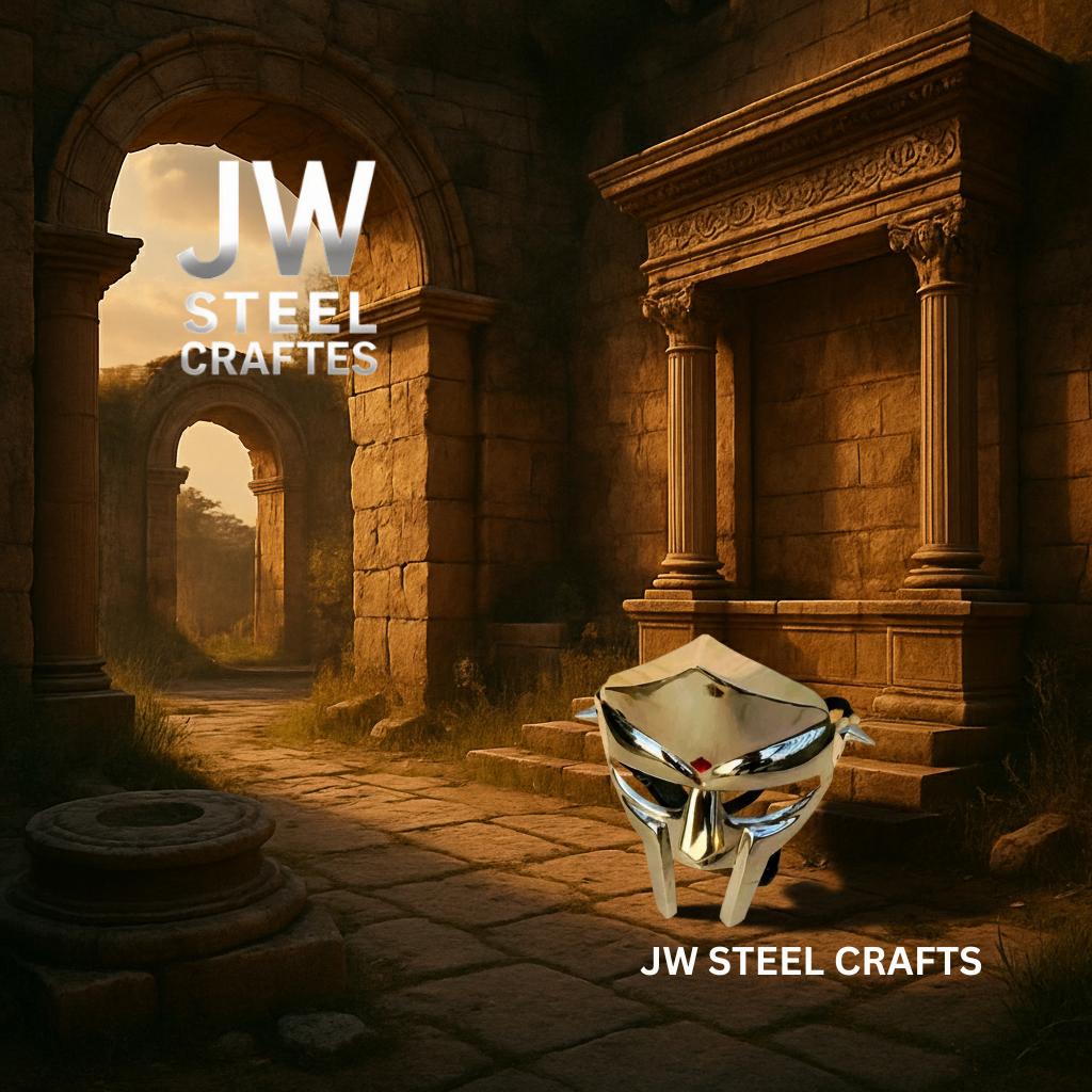 Hand-Forged Polished Metal Art Mask – Decorative Forged Sculpture | JW Steel Crafts