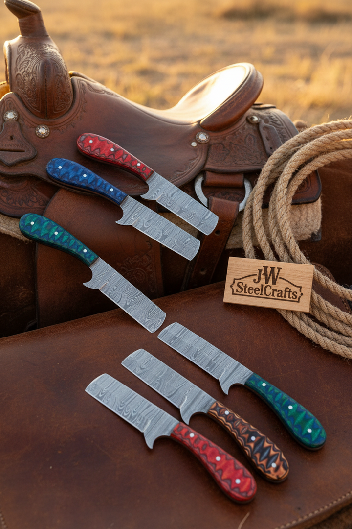 Glitterstone Ranch Bull Knife Set 8.5" Handmade Set of 6