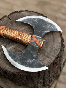 Double-Headed Viking Axe – Hand-Forged Warrior’s Relic -Choose your Style