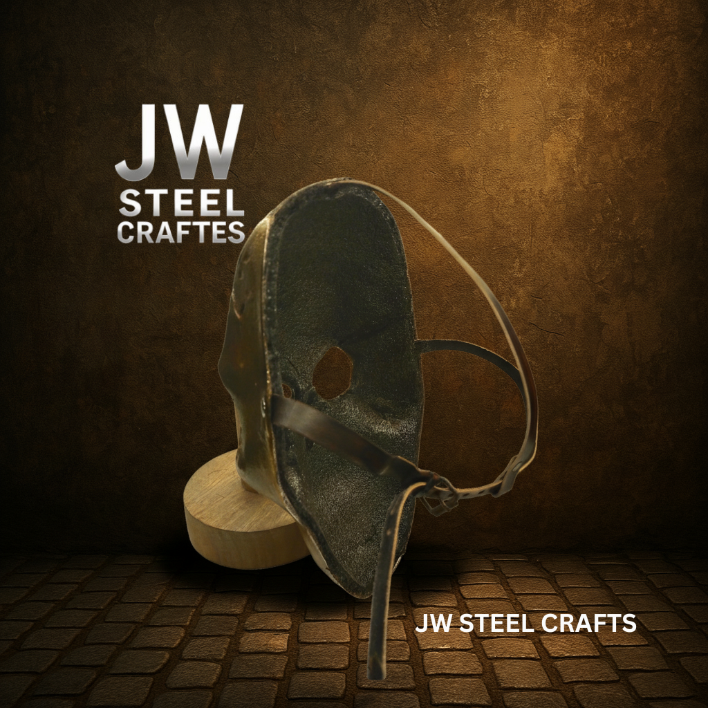 Hand-Forged Silver Metal Art Mask – Polished Decorative Sculpture for Collectors | JW Steel Crafts