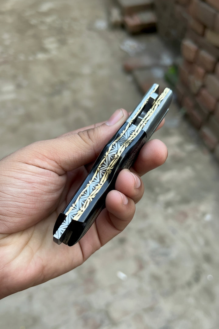 Ironclad Tanto Folder 8" Handmade High-Carbon Steel Micarta Handle