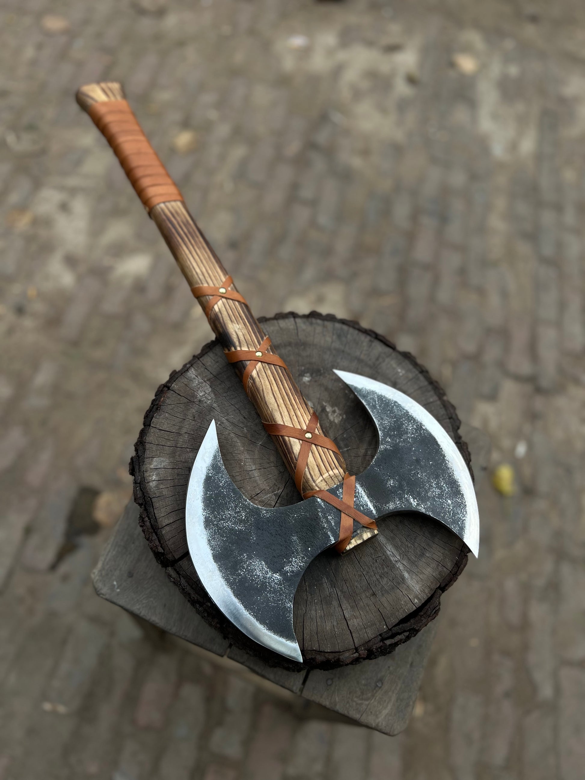 Double-Headed Viking Axe – Hand-Forged Warrior’s Relic -Choose your Style