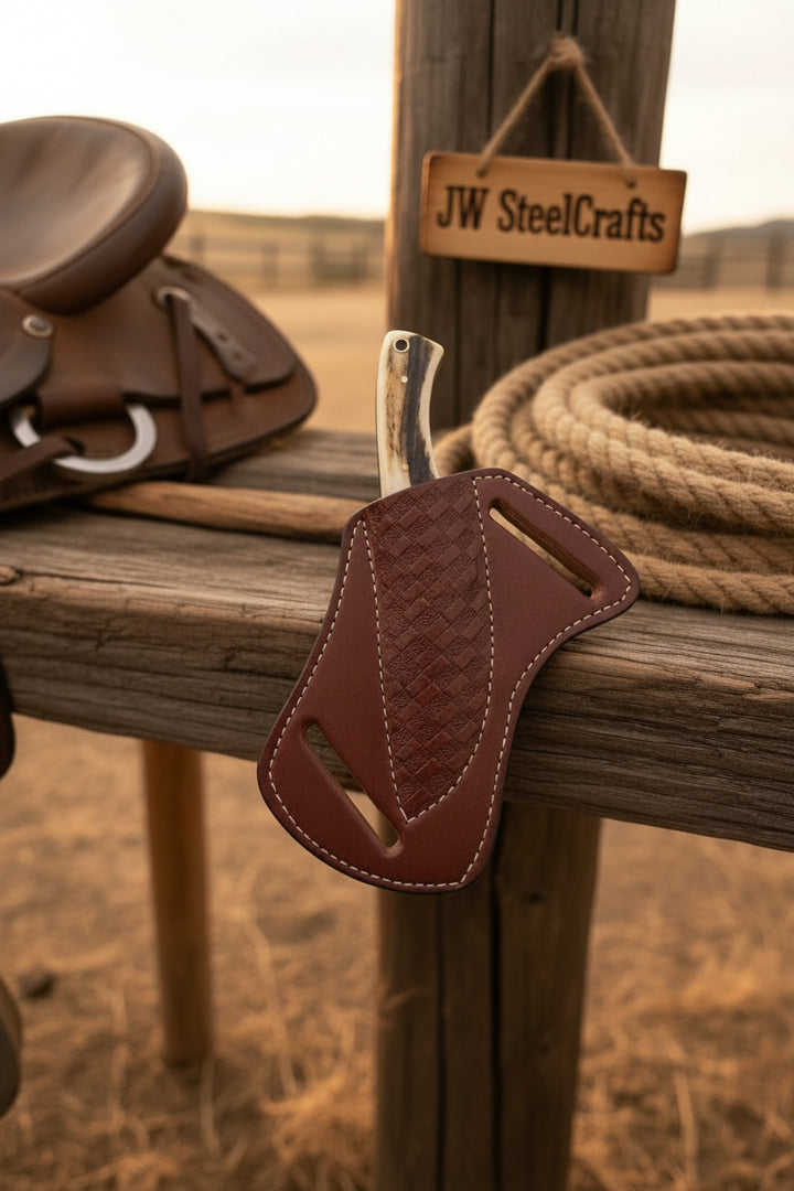 Frontier Stag Ranch Knife 7" Handmade Damascus Stag Horn Handle