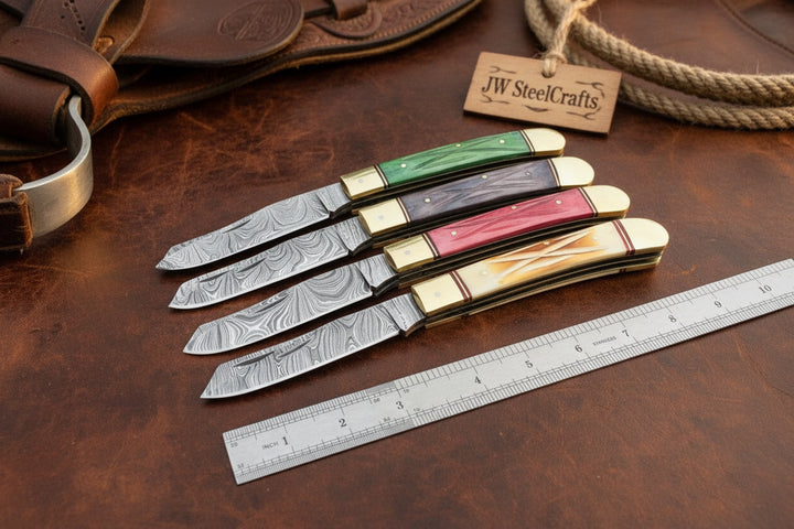 Ranchfold Pocket Folding Knife Set 7.5" Handmade Set of 4