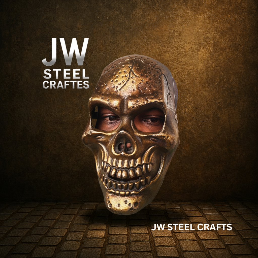 Hand-Forged Silver Metal Art Mask – Polished Decorative Sculpture for Collectors | JW Steel Crafts