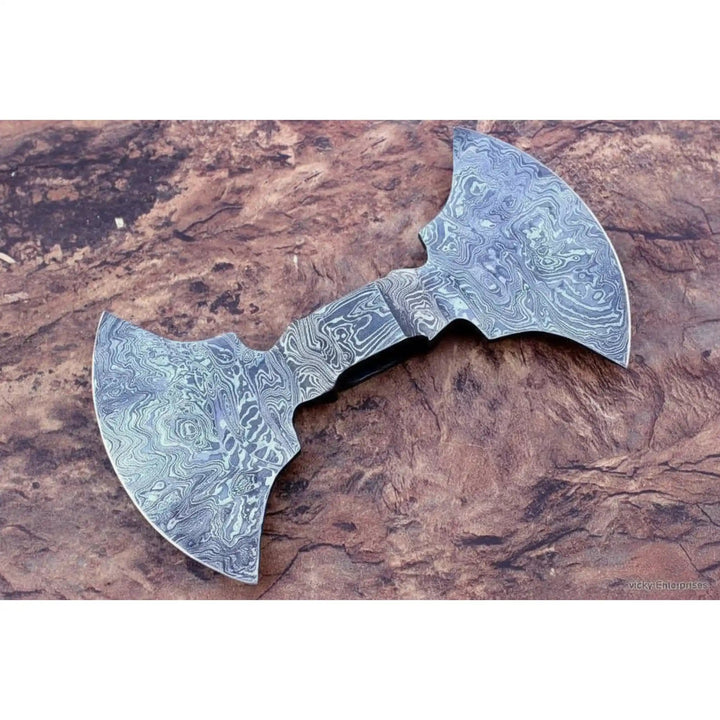 9 Inch Wide Double Bit Damascus Axe Head handmade Axe head Blank by JW SteelCrafts