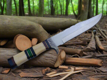 Load image into Gallery viewer, 14.5 Inch Custom Bowie Knife | Handmade Damascus Blade &amp; Natural Handle”