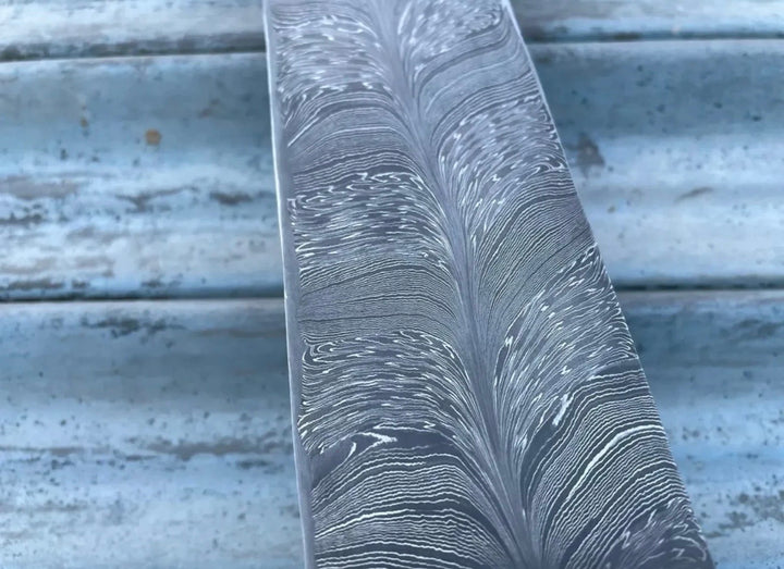Silvertrail Damascus Billet Bar 16" Handmade Raindrop Pattern